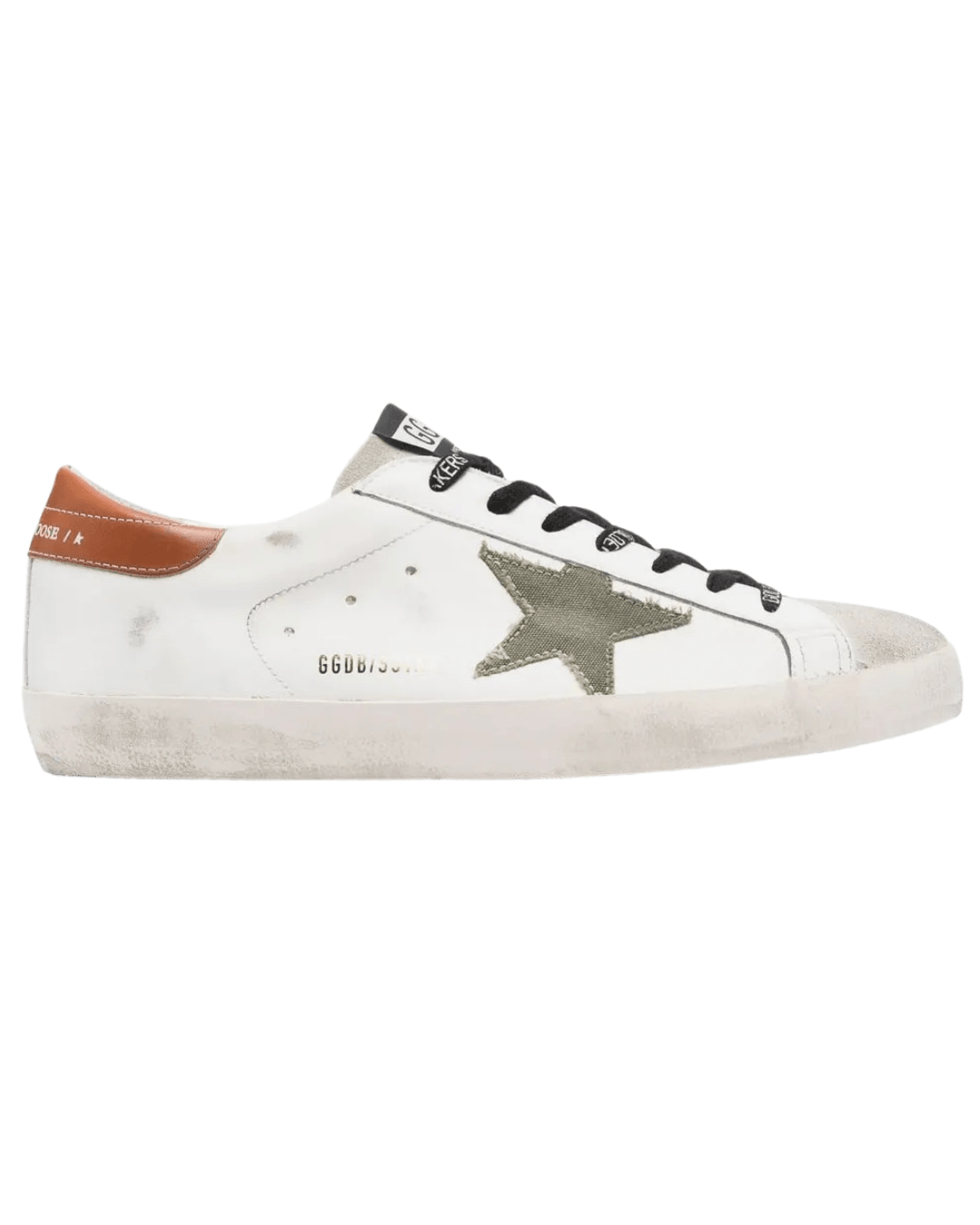 גולדן גוס - סופרסטאר לבן כוכב ירוק ועקב כתום | Branded shoes bymrcrazyshoes