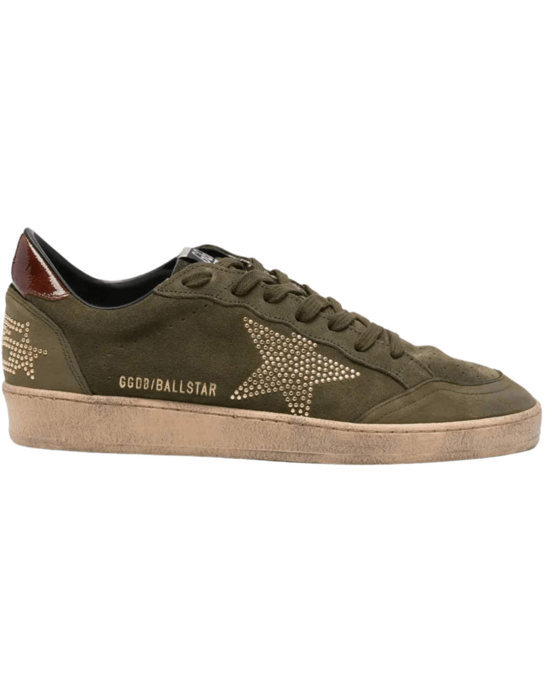 גולדן גוס - בולסטאר ירוק זית עם כוכב מנוצנץ | Branded shoes bymrcrazyshoes