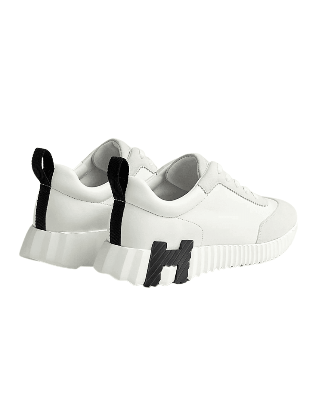 סניקרס הרמס- לבן ולוגו שחור | Branded shoes bymrcrazyshoes