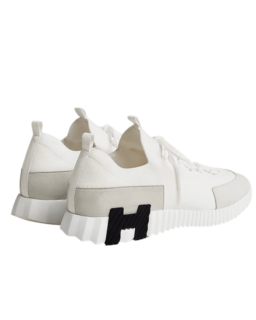 סניקרס הרמס- לבן גבוה עם לוגו שחור | Branded shoes bymrcrazyshoes