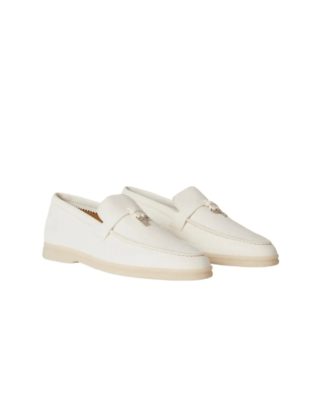 מוקסין לורו פיאנה - לבן עור | Branded shoes bymrcrazyshoes