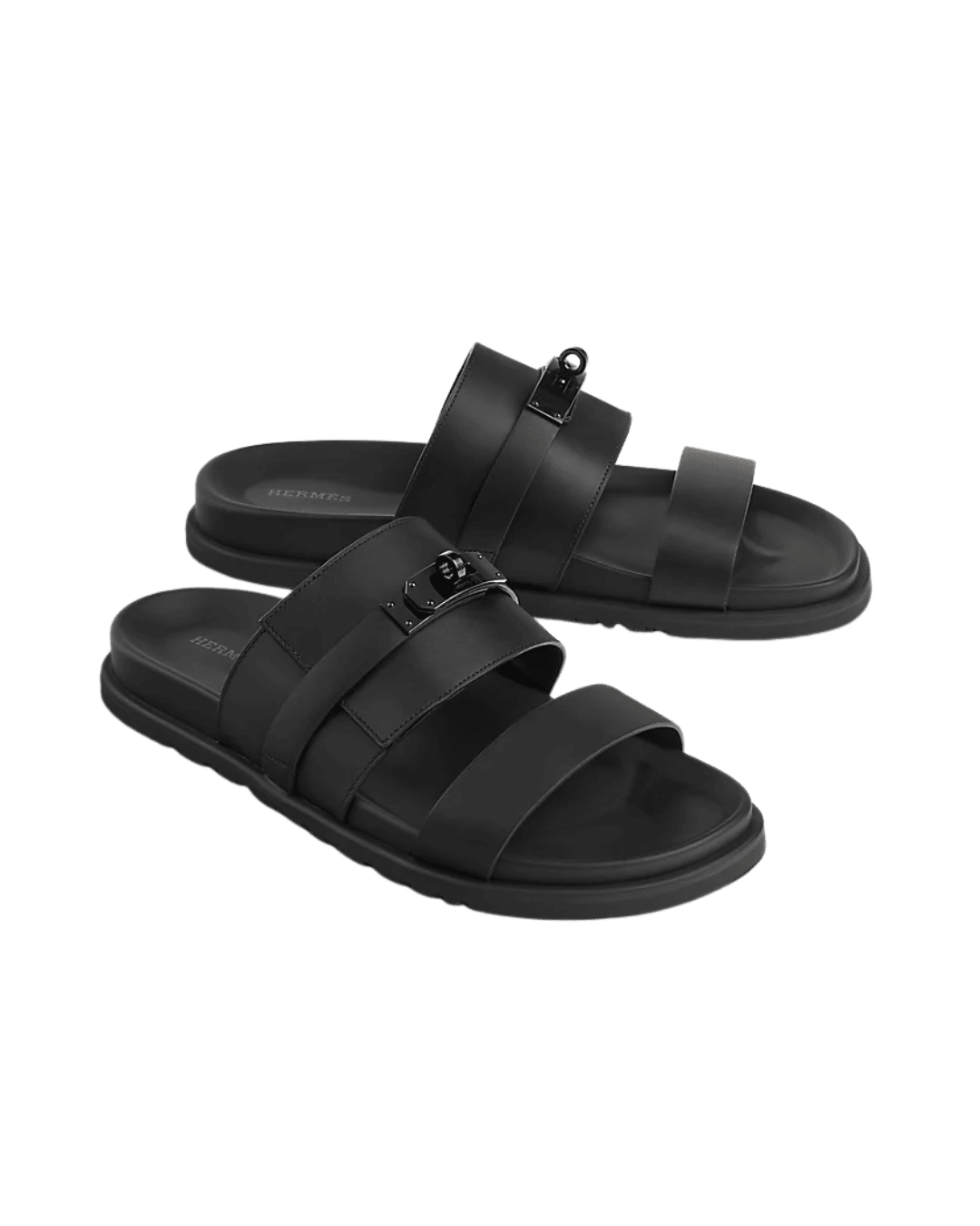 כפכף הרמס - משלוב עם אבזם שחור עור | Branded shoes bymrcrazyshoes