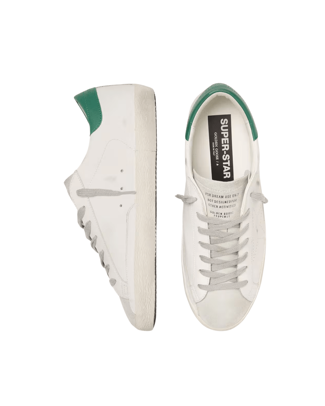 גולדן גוס- סופרסטאר לבן עם אפור וירוק | Branded shoes bymrcrazyshoes