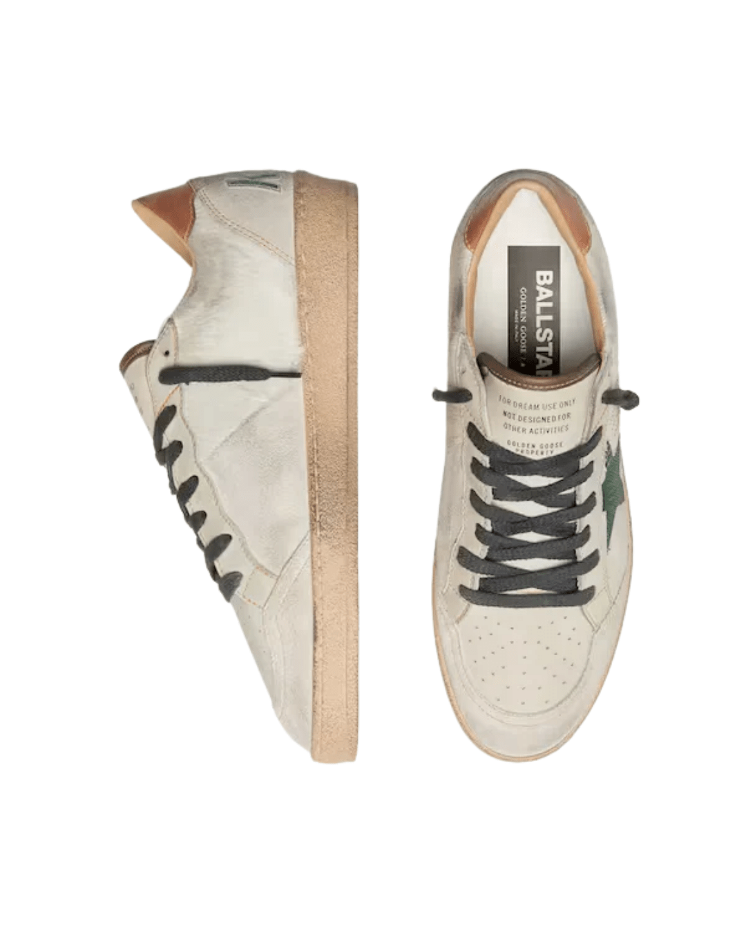 גולדן גוס - בולסטאר שמנת וכוכב ירוק | Branded shoes bymrcrazyshoes