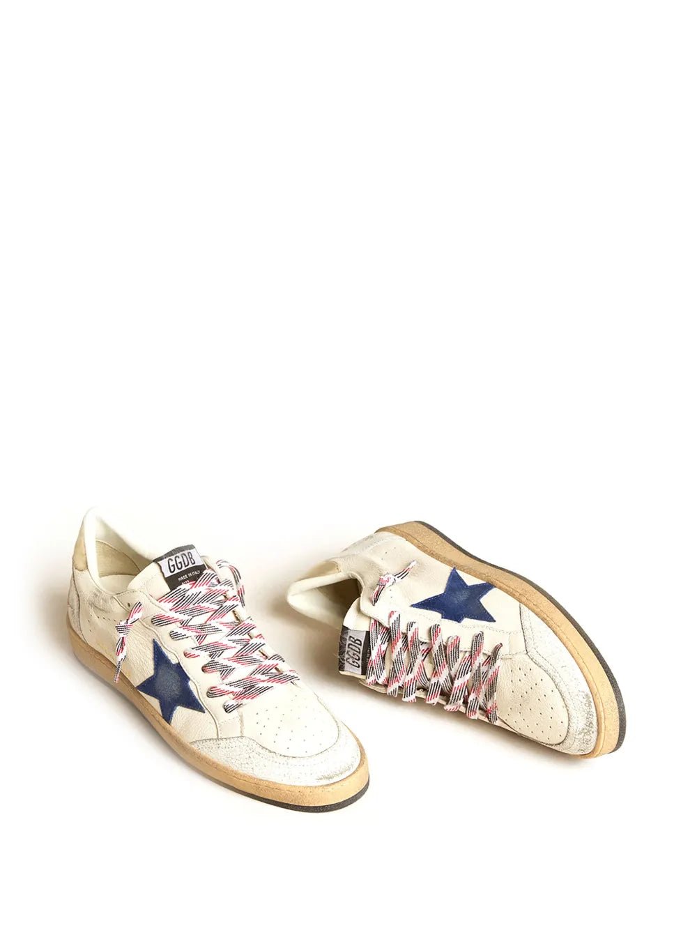 גולדן גוס - בולסטאר לבן שמנת וכוכב כחול | Branded shoes bymrcrazyshoes