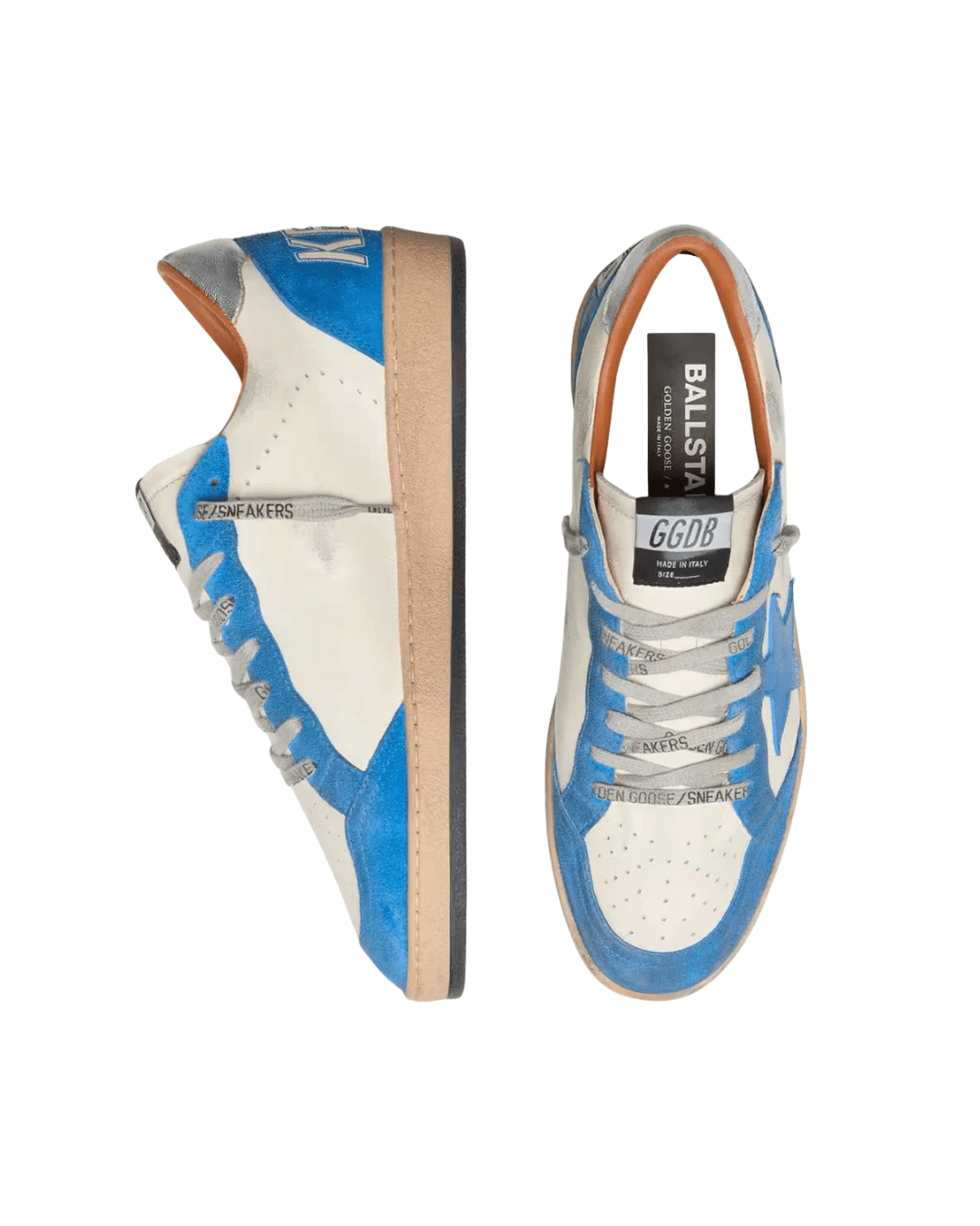 גולדן גוס- בולסטאר לבן עם תכלת זמש | Branded shoes bymrcrazyshoes