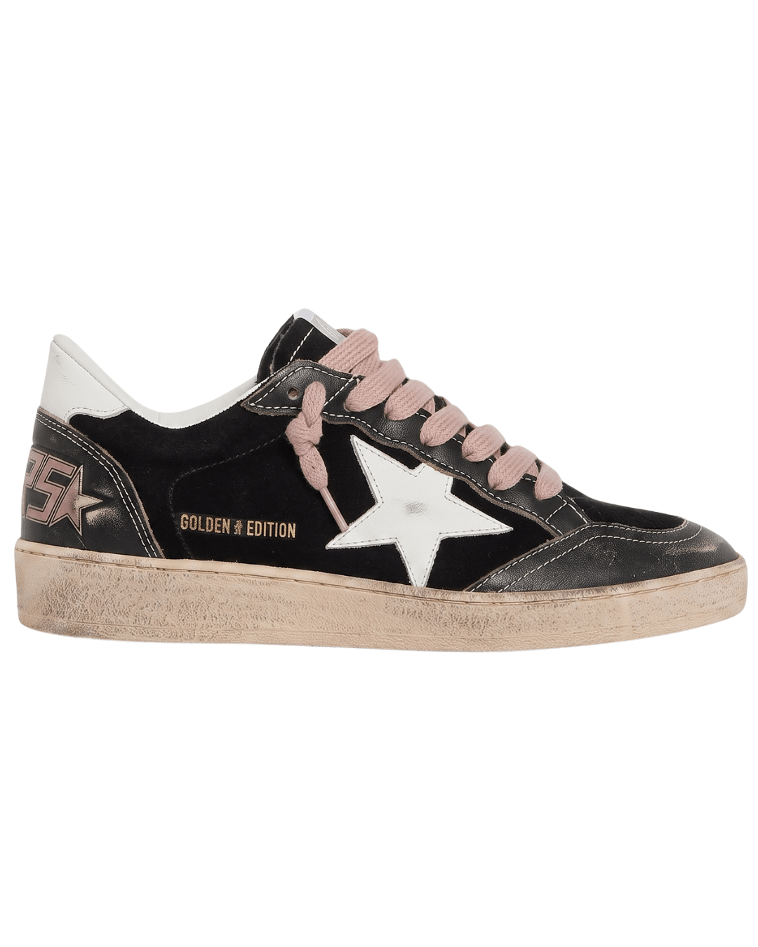 גולדן גוס- בולסטאר שחור עם שרוך ורוד | Branded shoes bymrcrazyshoes