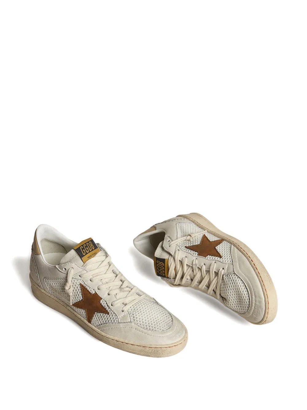 גולדן גוס- בולסטאר לבן רשת כוכב חום | Branded shoes bymrcrazyshoes