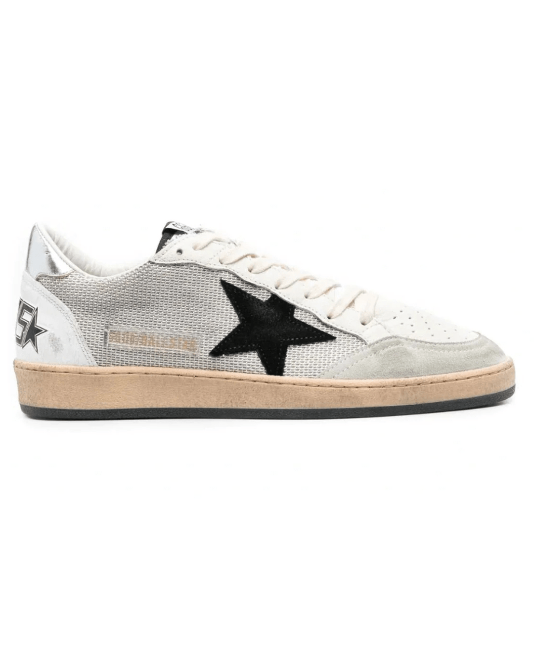 גולדן גוס- בולסטאר רשת אפור כוכב שחור | Branded shoes bymrcrazyshoes