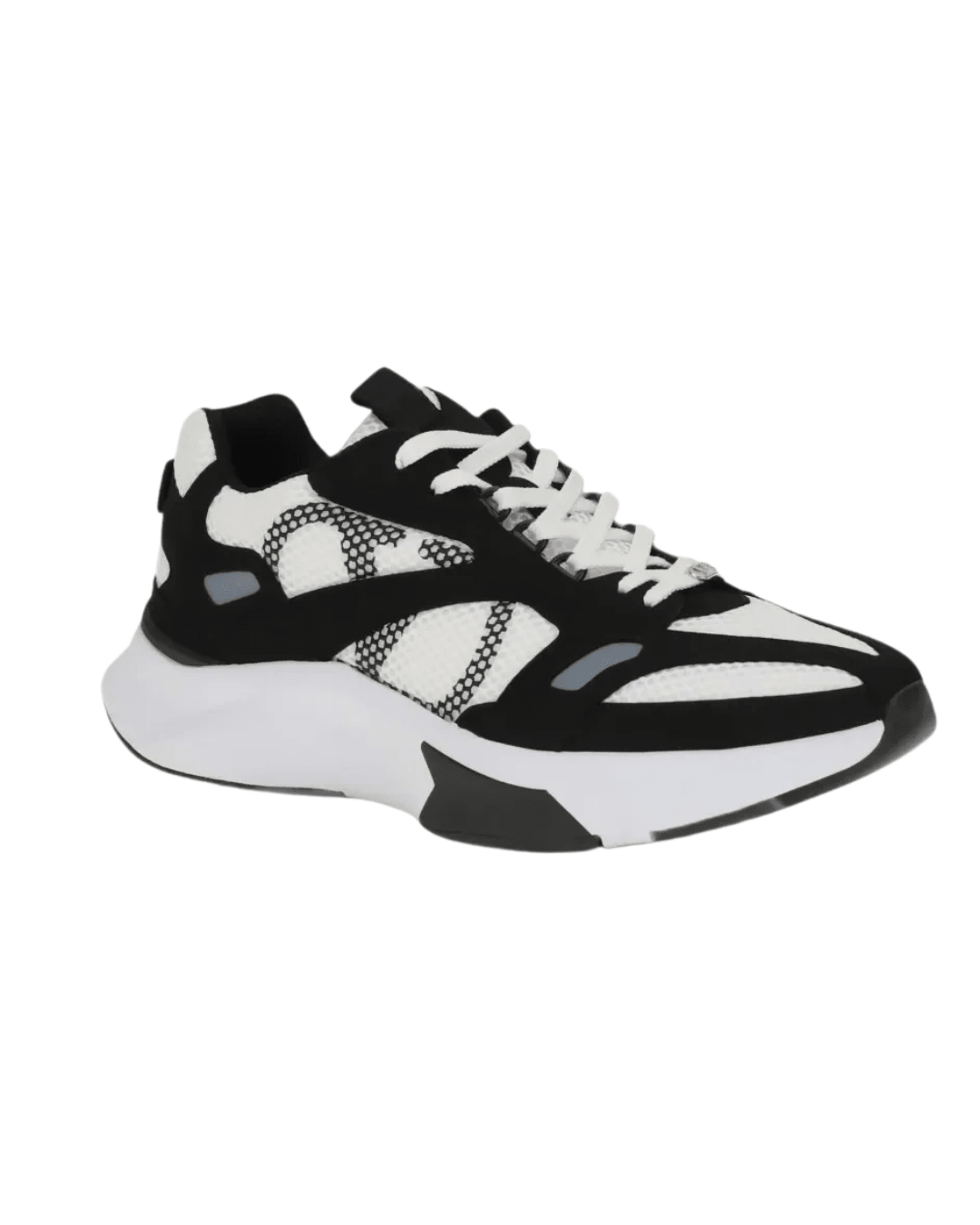 סניקרס ולנטינו- לבן רשת עם שחור ולוגו שחור | Branded shoes bymrcrazyshoes