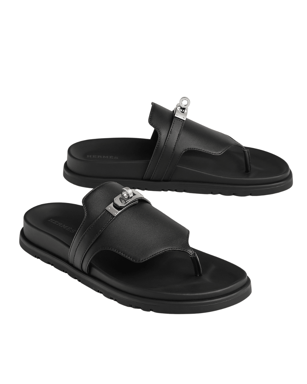 כפכף הרמס - שחור מלא עם אבזם | Branded shoes bymrcrazyshoes