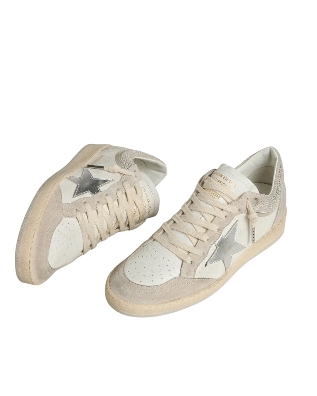 גולדן גוס- בולסטאר לבן בז מנוצנץ | Branded shoes bymrcrazyshoes