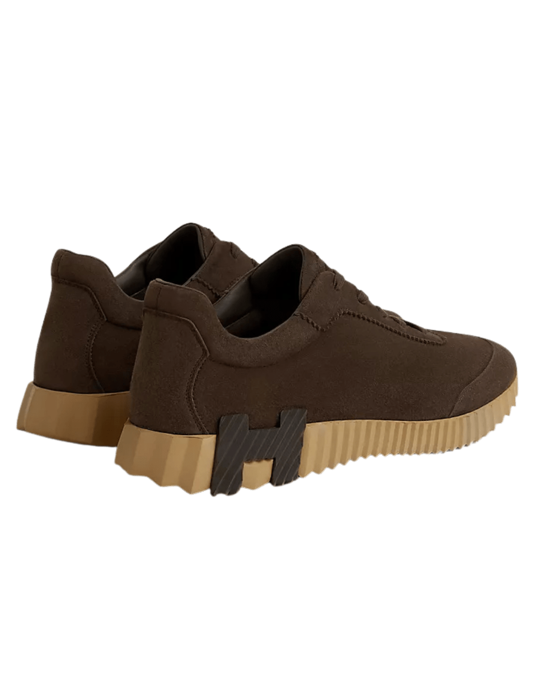 סניקרס הרמס- חום זמש לוגו שחור | Branded shoes bymrcrazyshoes