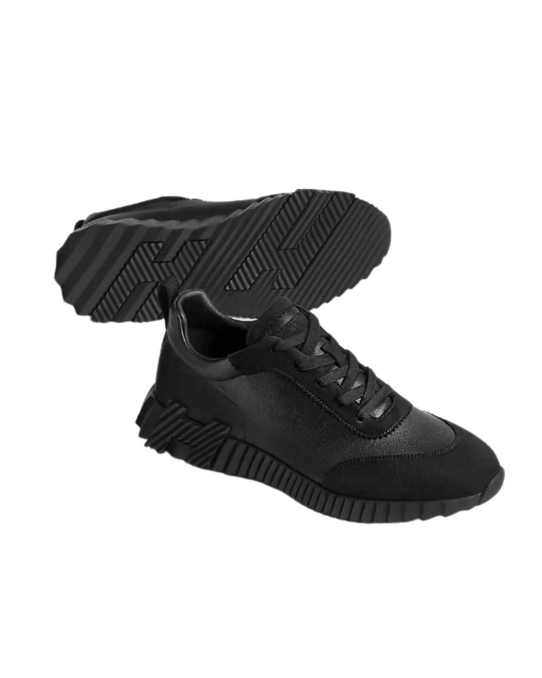 סניקרס הרמס-שחור עור מל | Branded shoes bymrcrazyshoes