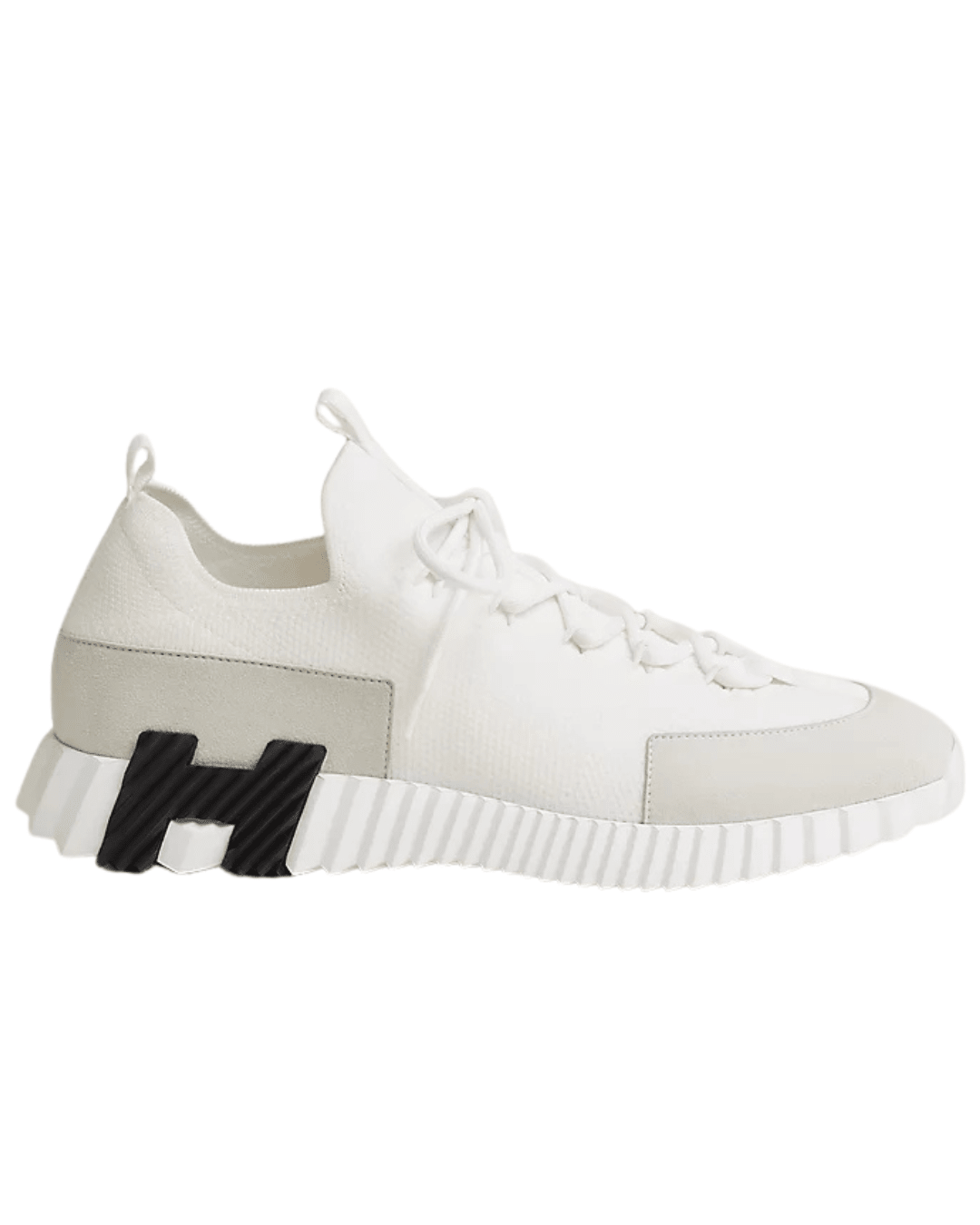 סניקרס הרמס- לבן גבוה עם לוגו שחור | Branded shoes bymrcrazyshoes