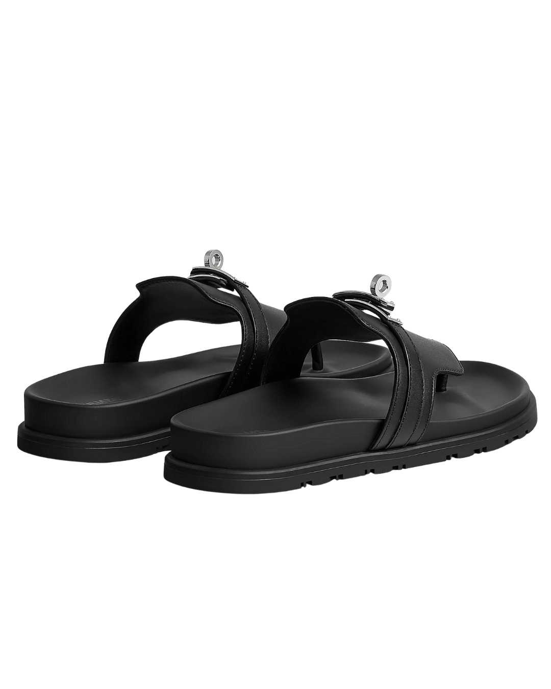כפכף הרמס - שחור מלא עם אבזם | Branded shoes bymrcrazyshoes