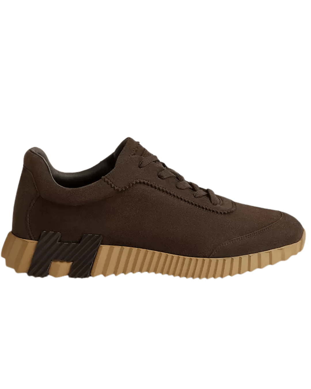 סניקרס הרמס- חום זמש לוגו שחור | Branded shoes bymrcrazyshoes