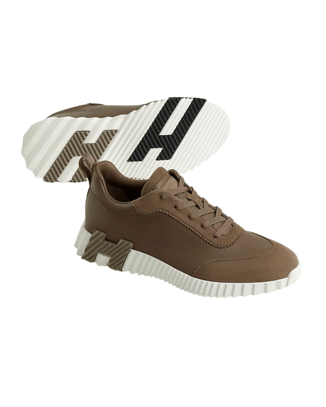 סניקרס הרמס - חום ירוק זמש ועור | Branded shoes bymrcrazyshoes