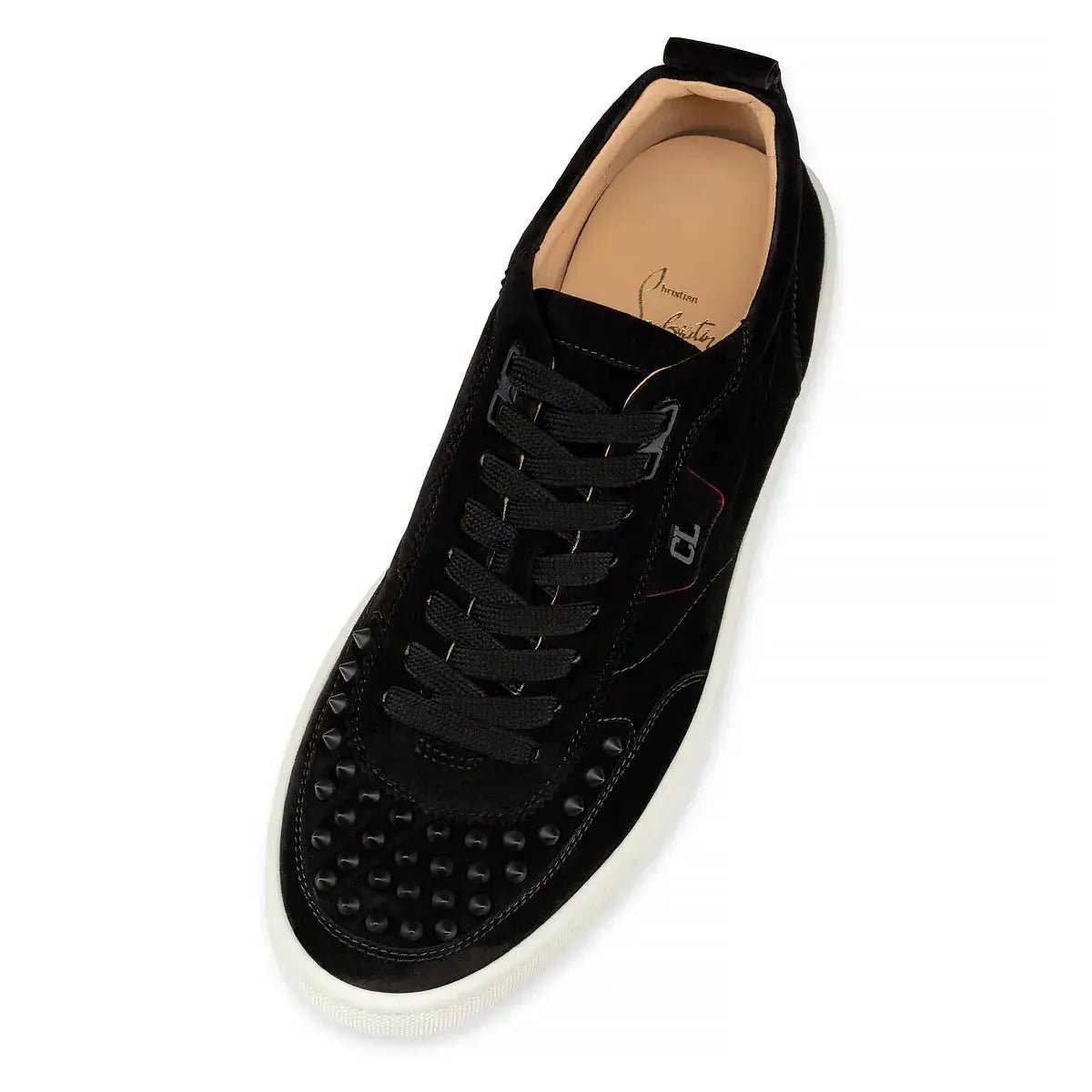 כריסטיאן לבוטין– שחורה עם ניטים | Branded shoes bymrcrazyshoes