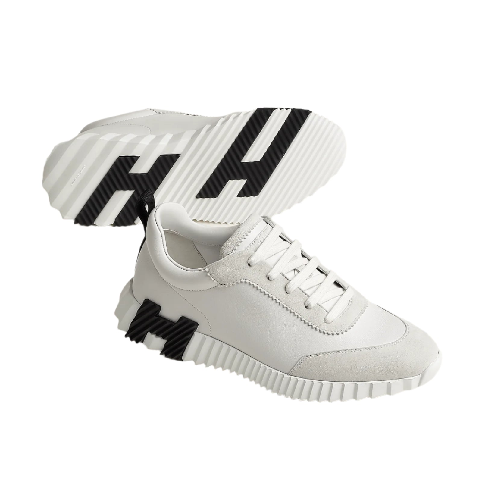 סניקרס הרמס לבן עם גוון אפור | Branded shoes bymrcrazyshoes