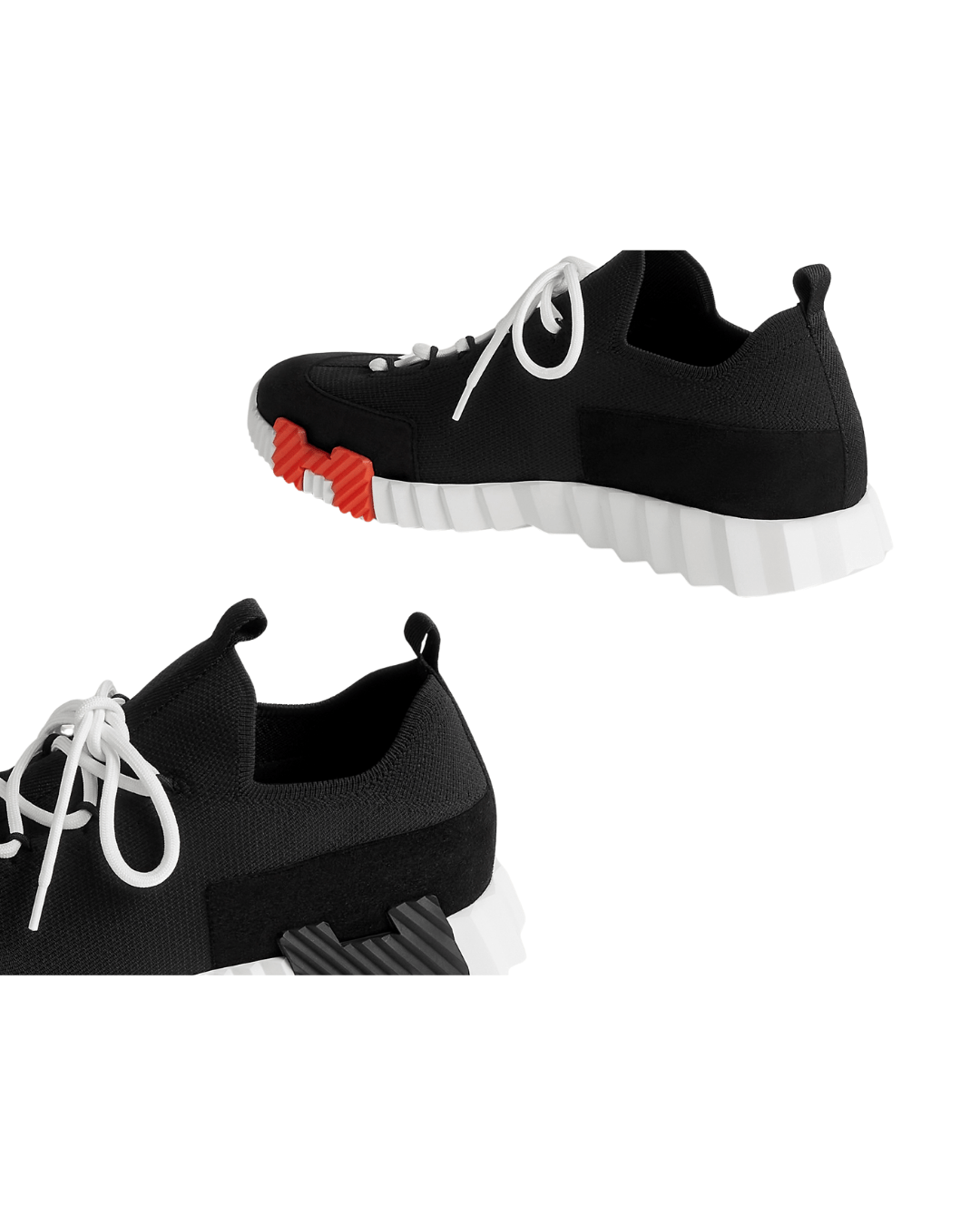 סניקרס הרמס שחור לבן לוגו כתום | Branded shoes bymrcrazyshoes