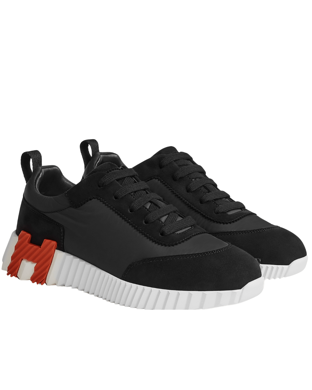 סניקרס הרמס שחור ולוגו כתום | Branded shoes bymrcrazyshoes